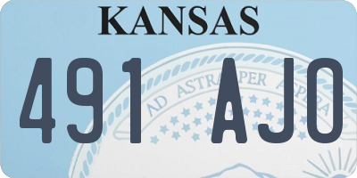 KS license plate 491AJO