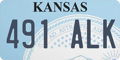 KS license plate 491ALK