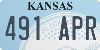 KS license plate 491APR