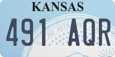 KS license plate 491AQR