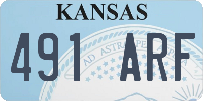 KS license plate 491ARF