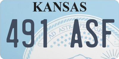 KS license plate 491ASF