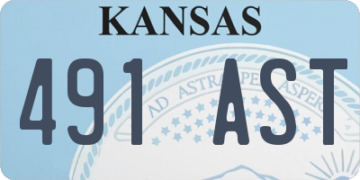 KS license plate 491AST