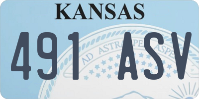 KS license plate 491ASV