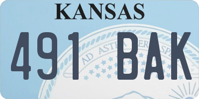 KS license plate 491BAK