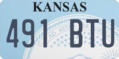 KS license plate 491BTU