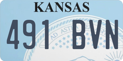 KS license plate 491BVN