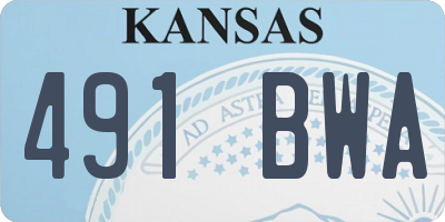 KS license plate 491BWA