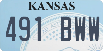KS license plate 491BWW