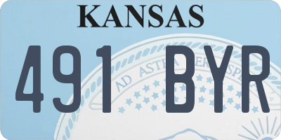 KS license plate 491BYR