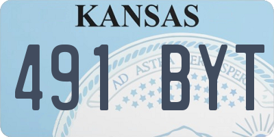 KS license plate 491BYT