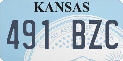 KS license plate 491BZC