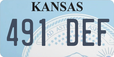 KS license plate 491DEF