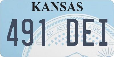 KS license plate 491DEI