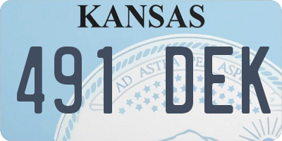 KS license plate 491DEK