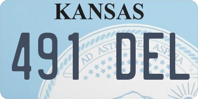 KS license plate 491DEL