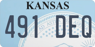 KS license plate 491DEQ