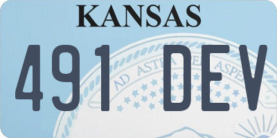 KS license plate 491DEV