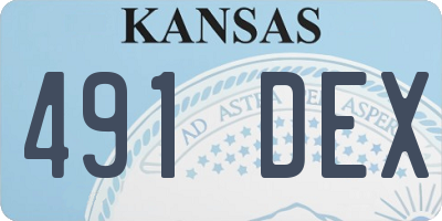 KS license plate 491DEX