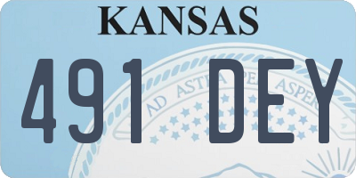 KS license plate 491DEY