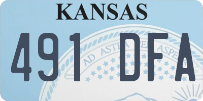 KS license plate 491DFA