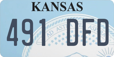 KS license plate 491DFD