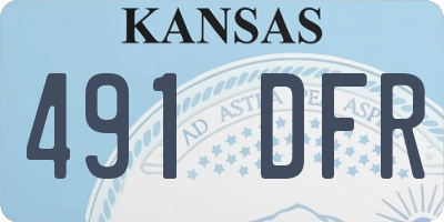 KS license plate 491DFR