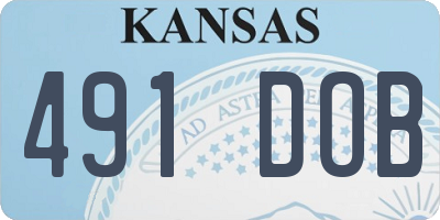 KS license plate 491DOB