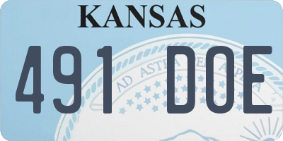 KS license plate 491DOE
