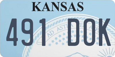 KS license plate 491DOK