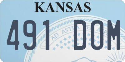 KS license plate 491DOM