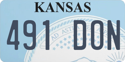 KS license plate 491DON