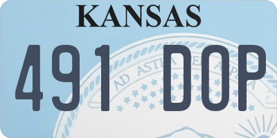 KS license plate 491DOP