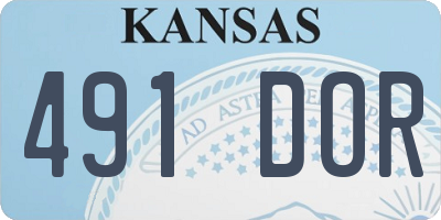 KS license plate 491DOR