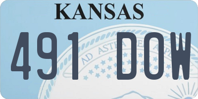 KS license plate 491DOW