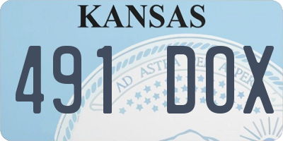 KS license plate 491DOX