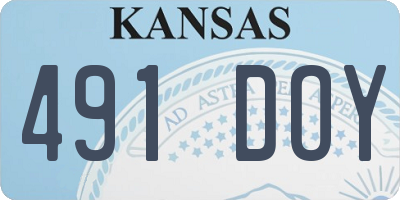 KS license plate 491DOY
