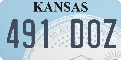 KS license plate 491DOZ