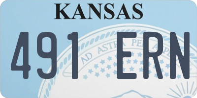 KS license plate 491ERN