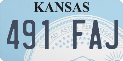 KS license plate 491FAJ
