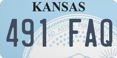 KS license plate 491FAQ