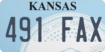 KS license plate 491FAX