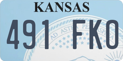 KS license plate 491FKO
