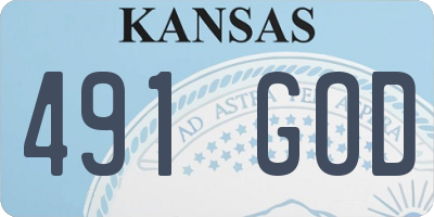 KS license plate 491GOD