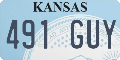 KS license plate 491GUY