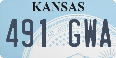 KS license plate 491GWA