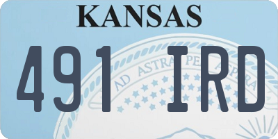 KS license plate 491IRD