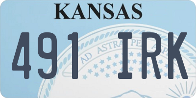 KS license plate 491IRK