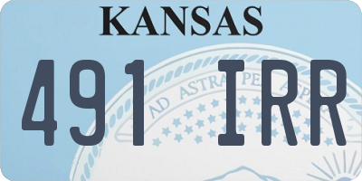 KS license plate 491IRR