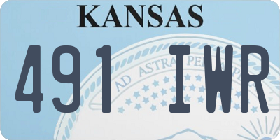 KS license plate 491IWR